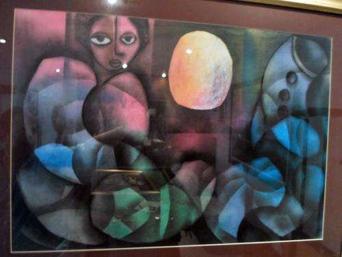 Winston Saoli - Abstract - Stunning multimedia painting!! 81cm x 56cm Bid now!!
